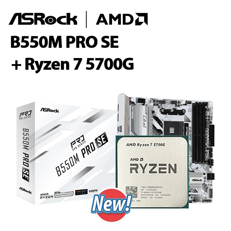 Asrock B550M Pro SE + CPU AMD Ryzen 5 Ryzen 7 chipset AMD PRO565 Motherboard New Suit Socket AM4 All but without cooler