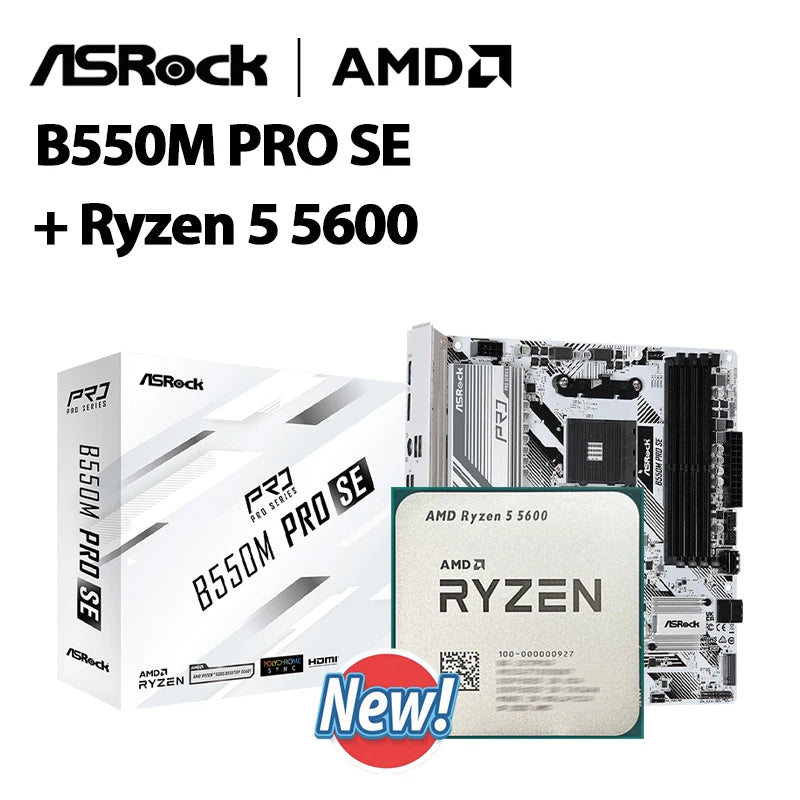 Asrock B550M Pro SE + CPU AMD Ryzen 5 Ryzen 7 chipset AMD PRO565 Motherboard New Suit Socket AM4 All but without cooler