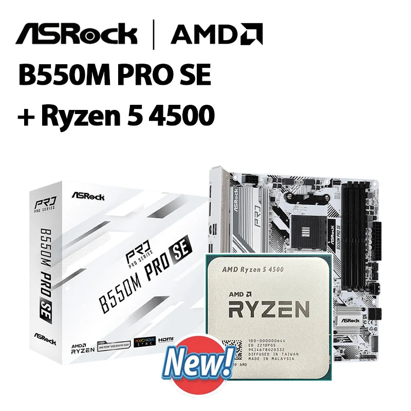 Asrock B550M Pro SE + CPU AMD Ryzen 5 Ryzen 7 chipset AMD PRO565 Motherboard New Suit Socket AM4 All but without cooler