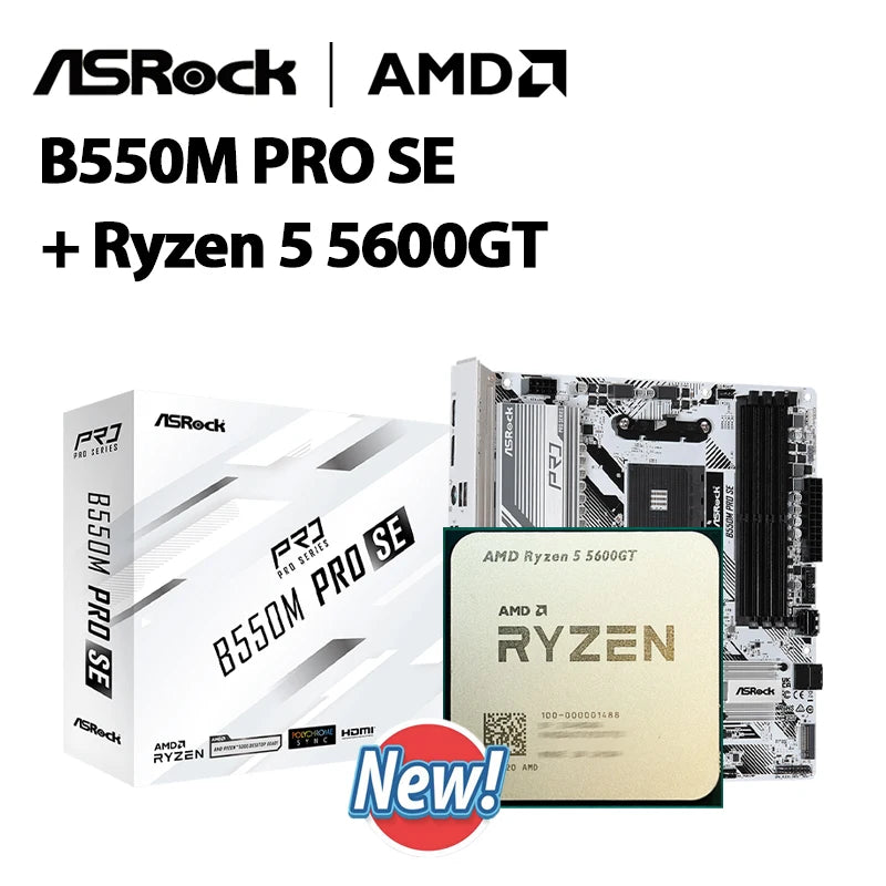 Asrock B550M Pro SE + CPU AMD Ryzen 5 Ryzen 7 chipset AMD PRO565 Motherboard New Suit Socket AM4 All but without cooler