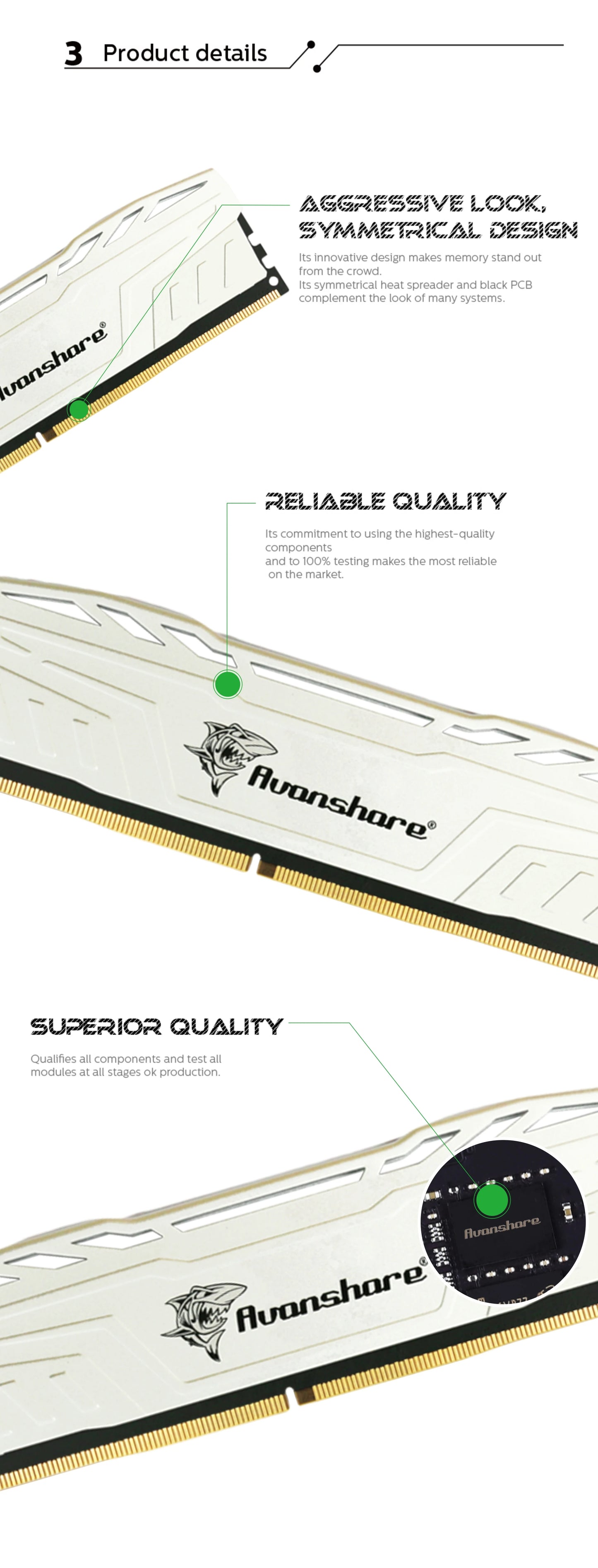 Avanshare Ram Memory DDR4 8GB 16GB 3200MHz 2666MHz Memoria DDR4 DDR5 4800MHz 5600MHz 6400MHz 32GB UDIMM 288pin Desktop Memory