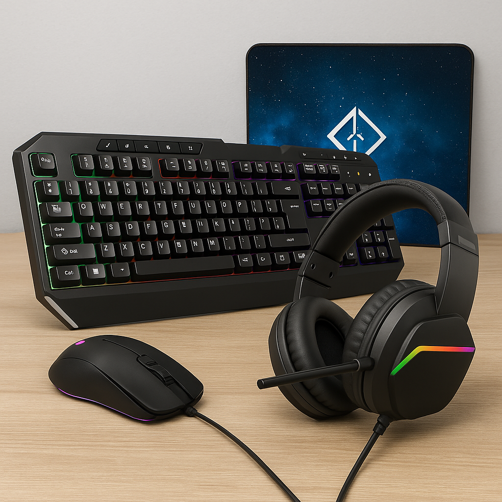 DJR Bundle | Monitor, Keyboard, Mouse and Headset | 4 IN 1 Gaming Bundle