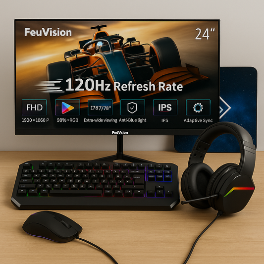 DJR Bundle | Monitor, Keyboard, Mouse and Headset | 4 IN 1 Gaming Bundle