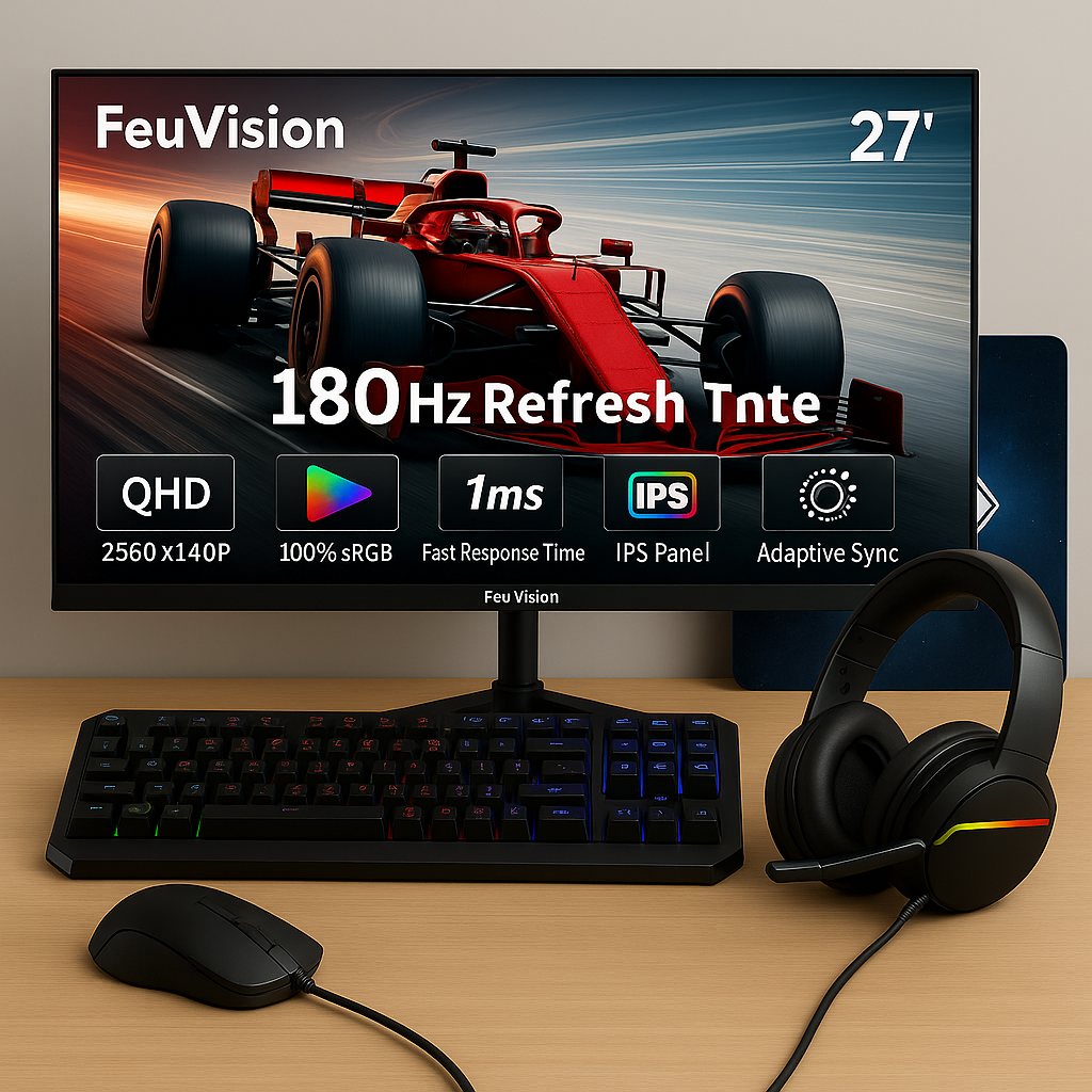 DJR Bundle | Monitor, Keyboard, Mouse and Headset | 4 IN 1 Gaming Bundle